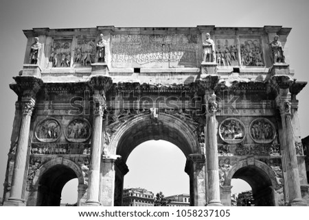 The Arch of Constantine, Rome, Italy.