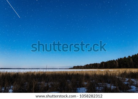 night frozen lake