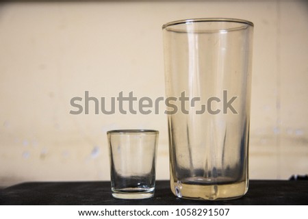 small and big glass