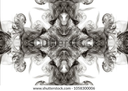 Abstract movement of black smoke on white background, Black toxin smoking from cigarettes or bad engine and pollution industry concept. art smoke for using negative or positive idea to advisement.