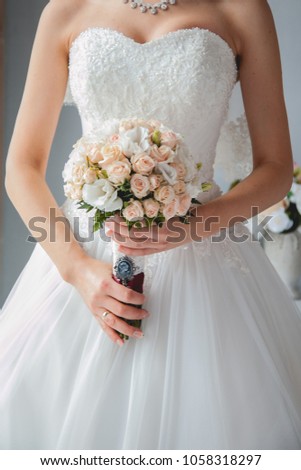 nice wedding bouquet in bride's hand