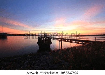 Beautiful twilight at Reservoir