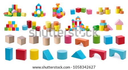 Wooden building blocks. Royalty-Free Stock Photo #1058342627