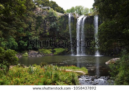magical waterfall scenery in vibrant nature near Whangarei