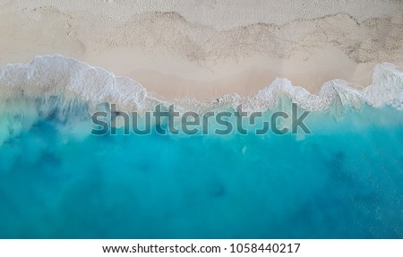 Drone panorama Grace Bay, Providenciales, Turks and Caicos Royalty-Free Stock Photo #1058440217