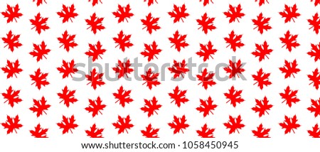pattern with red maple leaf icon