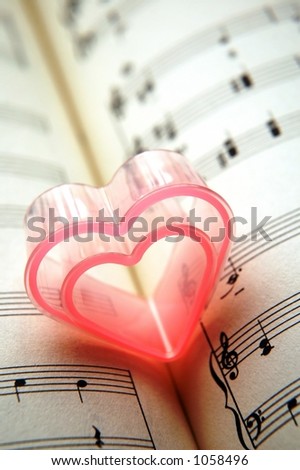 Heart on music book