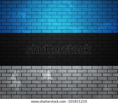 Flag of Estonia on Brick Wall
