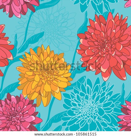Stylish Floral Wallpaper. Hand-drawn, seamless. Elegant Designed pattern
