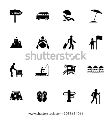 Travel icon set. Can be used for topics like tourism, vacation, summer, leisure