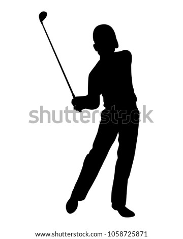 Golfer silhouette vector