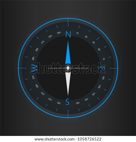 Compass digital HUD navigate illustration design