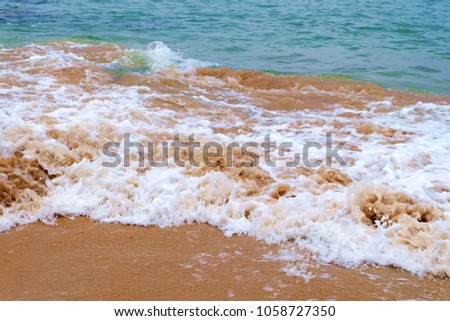 Wave of  sea on the  beach
