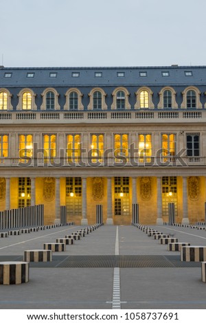 Colonnes de Buren in Palais Royal Paris France