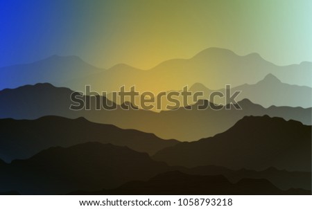 Light Blue, Yellow vector background with lava shapes. Shining crooked illustration in mountain style. Pattern for your business design.
