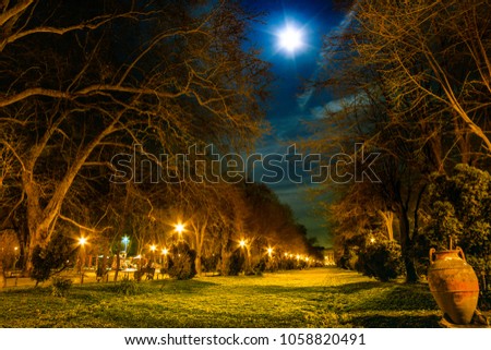 Night at the park Cismigiu Bucuresti Romania