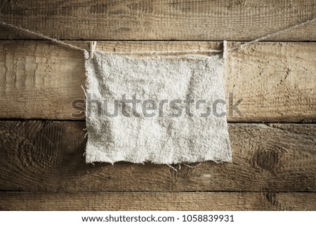 sackcloth on wooden background