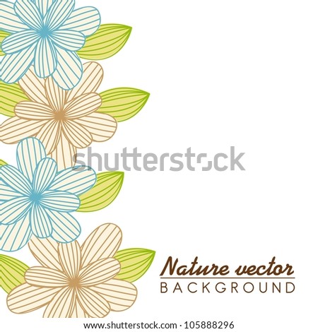 flowers over white background. vector illustration