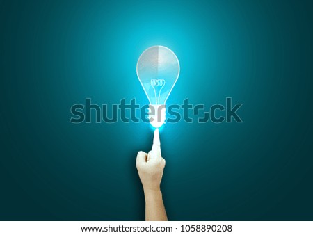 
Hands pointing Light bulbs - modern Idea and Concept illustration Business.