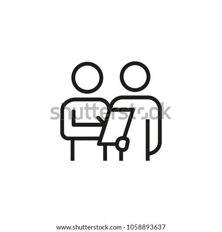 Icon of customer survey. Manager, paperwork, team. Cooperation concept. Can be used for topics like employee engagement, feedback, teamwork    Royalty-Free Stock Photo #1058893637