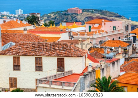 skyline of La Orotava town, Tenerife Island, Spain