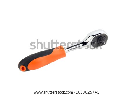Hand tools. Wrench with ratchet. isolated on white background.