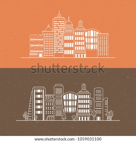 Skyscrapers and office buildings made in vector. Big city concept. Illustration of modern architecture  and  business centre.