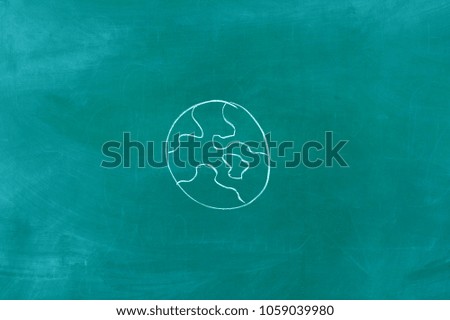 cloud planet concept on blackboard
