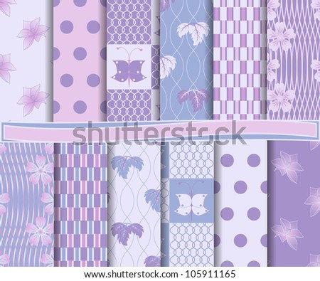 abstract floral vector set of scrapbook paper