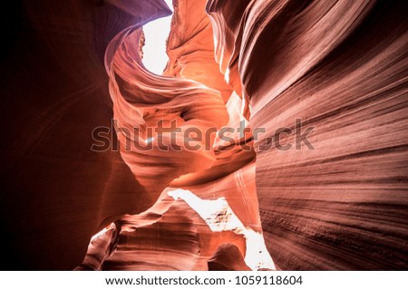 lady in red at lower antelope canyon