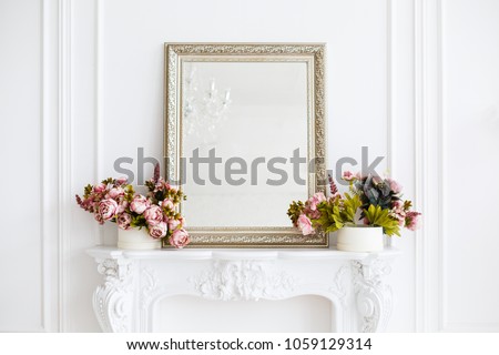 mirror in a classic luxury room Royalty-Free Stock Photo #1059129314