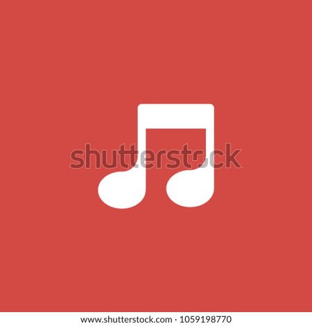 music note icon. sign design. red background