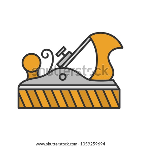 Jack plane color icon. Woodworking. Bench plane. Isolated vector illustration