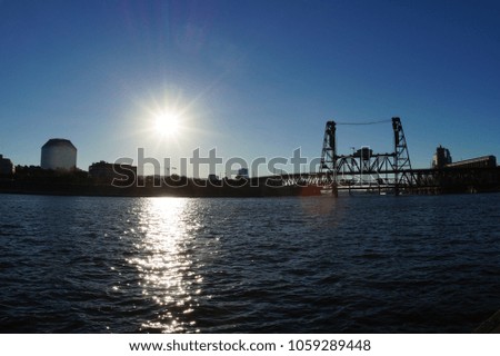 Steel Bridge over Willamette River in Portland Oregon