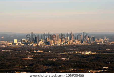 Aerial panoramic view of downtown Atlanta, Georgia