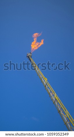 Picture of burning oil gas flare