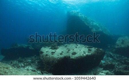 Big rock with coral reef in similan, Thailand