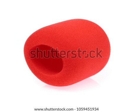 sponge cap for music microphone isolated on white background