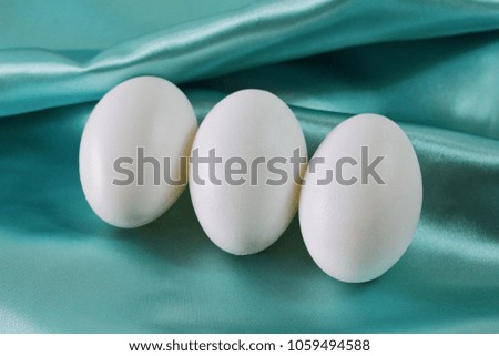 Egg on Green Pastel cloth in Easter concept