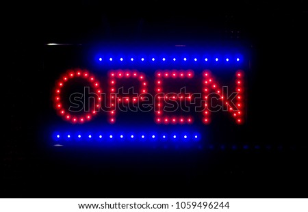 Open glowing sign