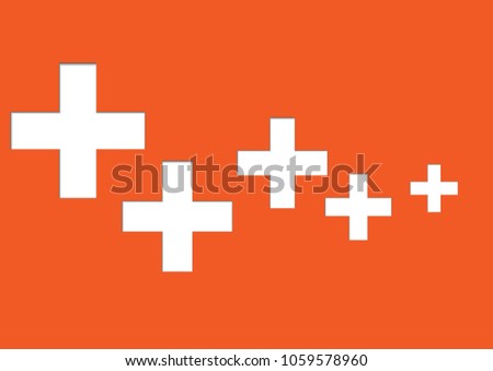 medical cross on red background.paper cut style,origami,vector,illustration,digital craft