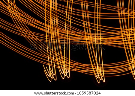 Abstract lighting movement long exposure style on black background