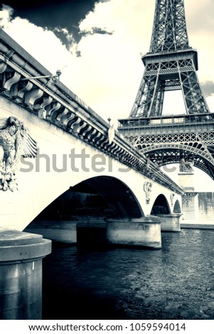 Glimpse of the Eiffel Tower from the Seine