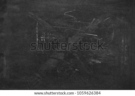 Blank chalk stained black chalkboard background and texture, blackboard