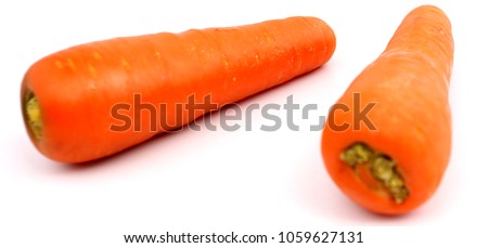 Carrot against a white backdrop.