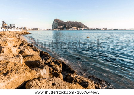 Gibraltar Rock viewed from Andalusia, Spain