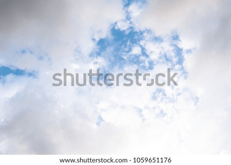 Blue sky white cloud white background