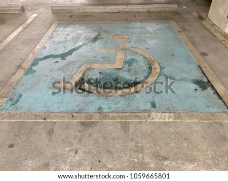 Parking area for disable, handicap car park