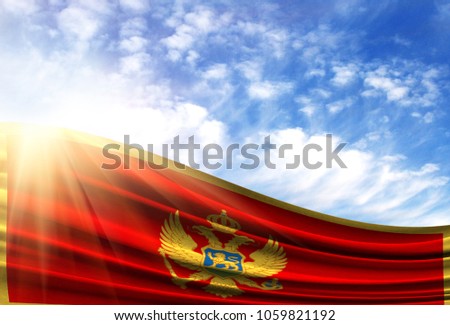 flag of Montenegro in the sun