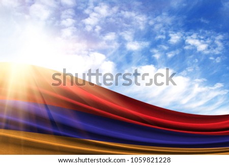 flag of Armenia in the sun